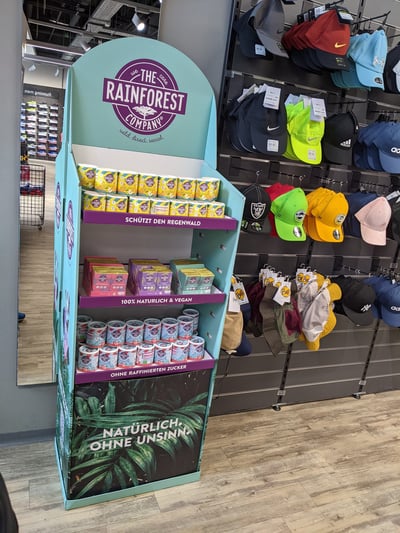 In-Store Marketingkampagne von The Rainforest Company